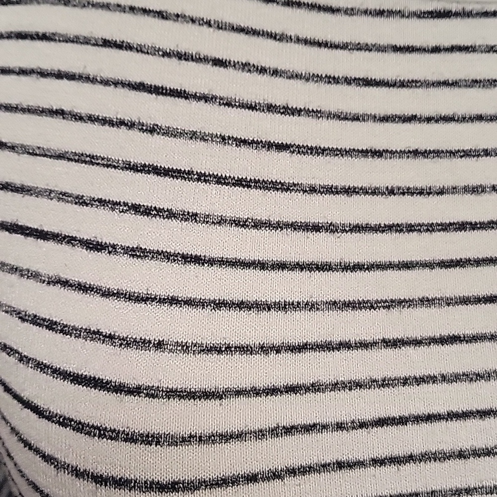 Banana Republic Black and White Striped Long Sleeve Tunic, Side Slits - Picture 2 of 6